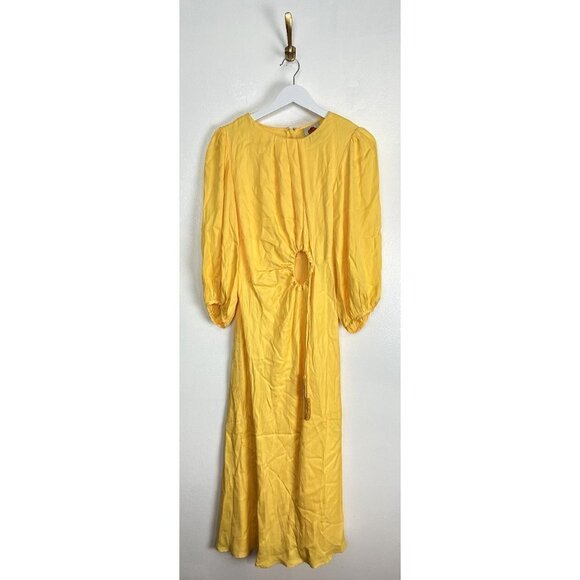 FARM RIO Cutout Piped Ring Midi Dress in Yellow Size Small - Picture 5 of 16